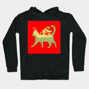 SNAIL CAT RED Hoodie